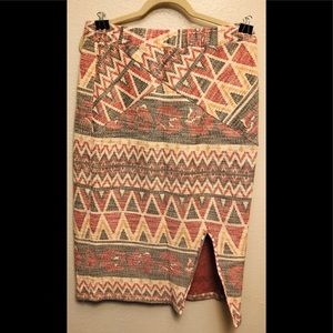 EUC Free People Printed Pencil Skirt in Size Large